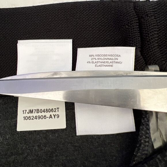 Anne Klein Pants Womens 10 Black Geometric Ponte Knit Pull On Ankle Career Work - Picture 8 of 12